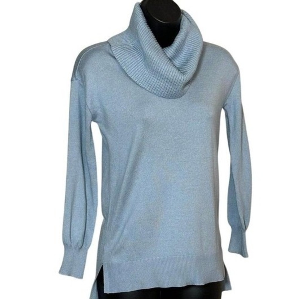 LOFT x-small petite baby blue cowl next tunic sweater‎